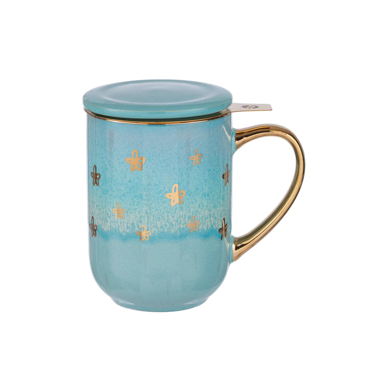 Mug Bhoro Cerámica Turquoise Flowers