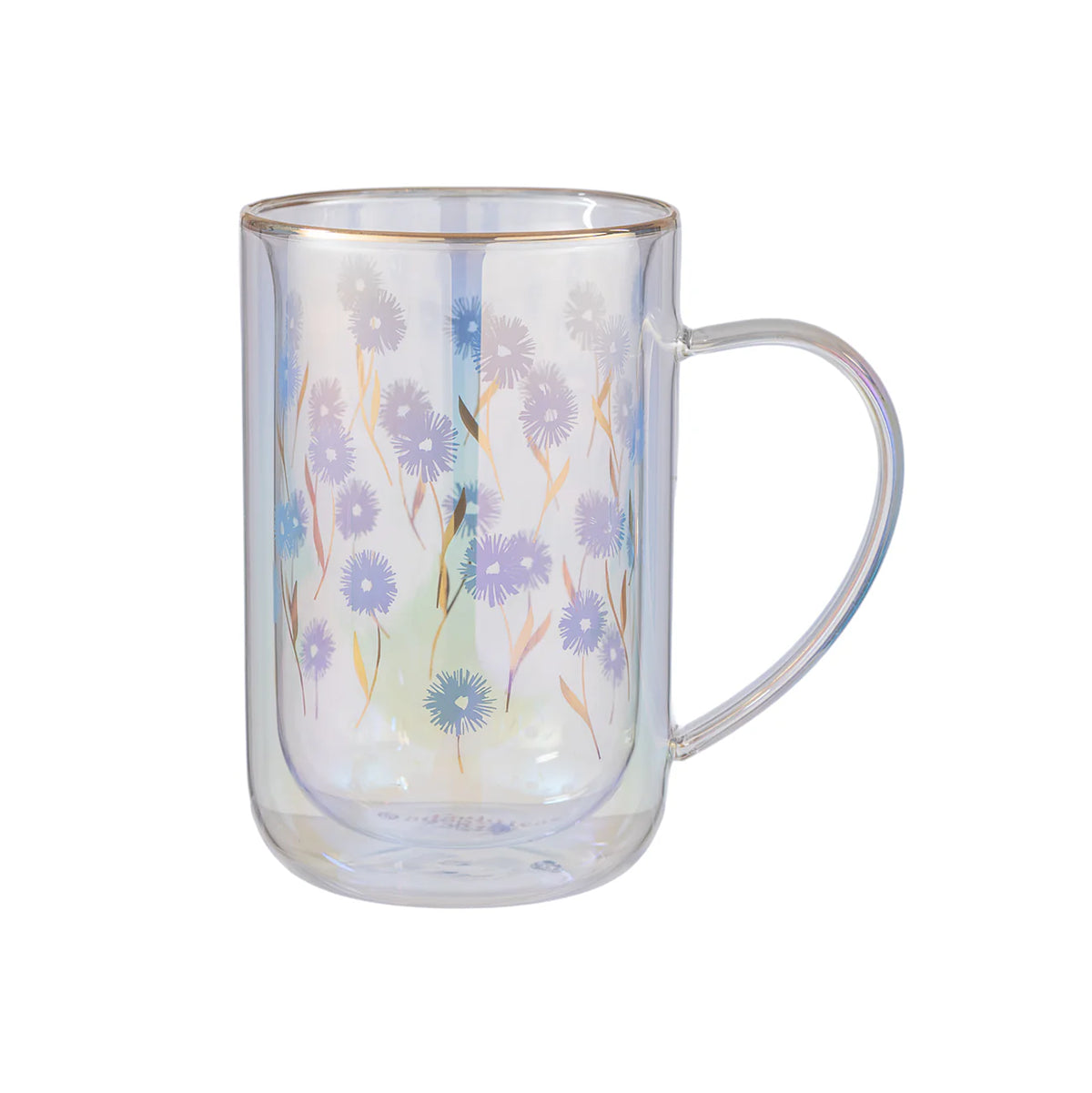Mug Bhoro Doble Vidrio Blue Garden