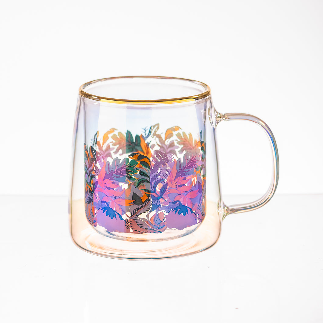 Taza Doble Vidrio Jungle Colors