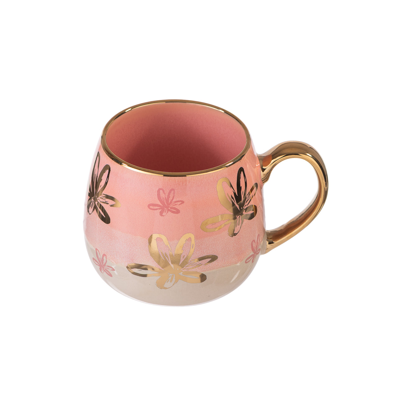 Taza Cerámica Pink Brush Flower