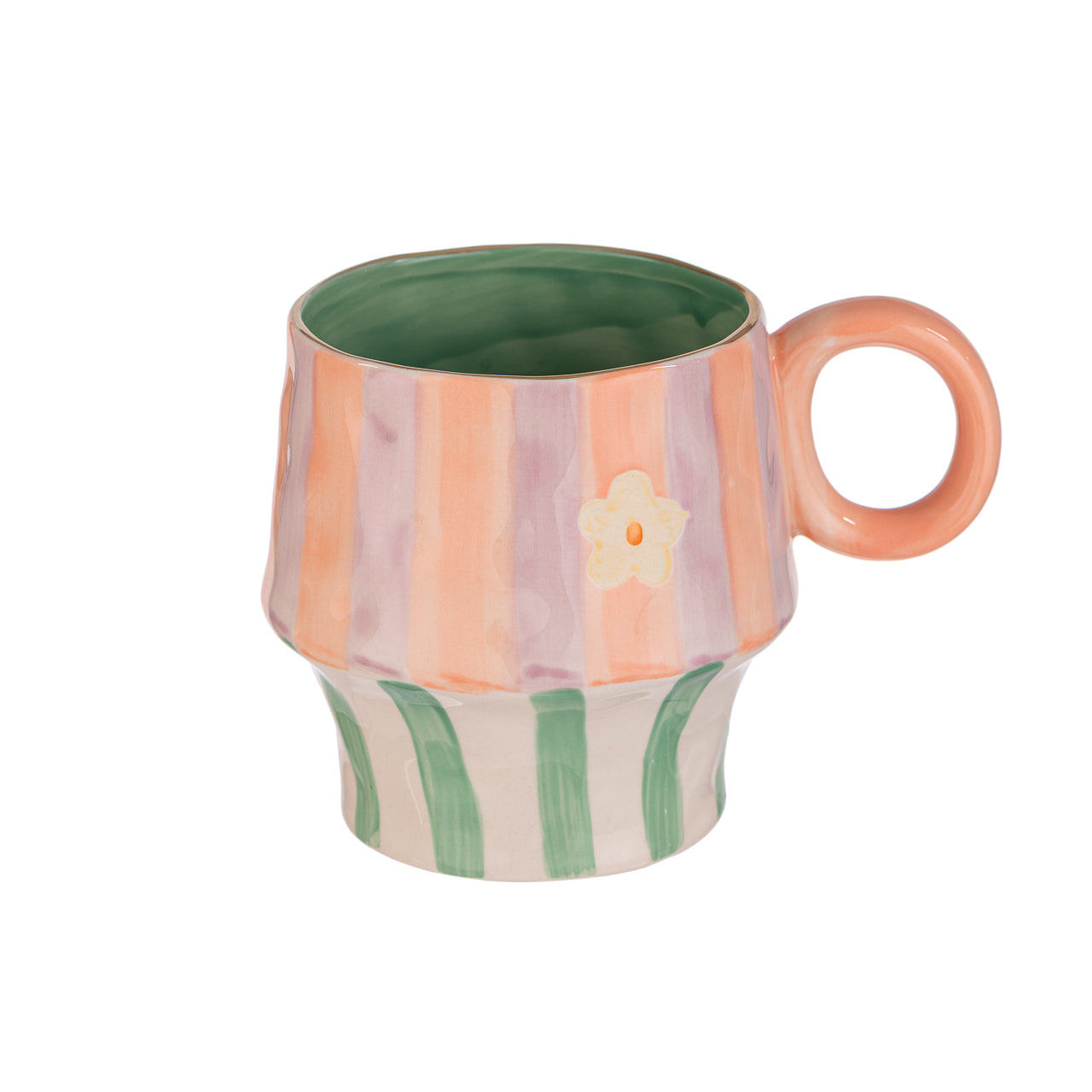 Taza Cerámica con Base Rosada