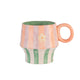 Taza Cerámica con Base Rosada