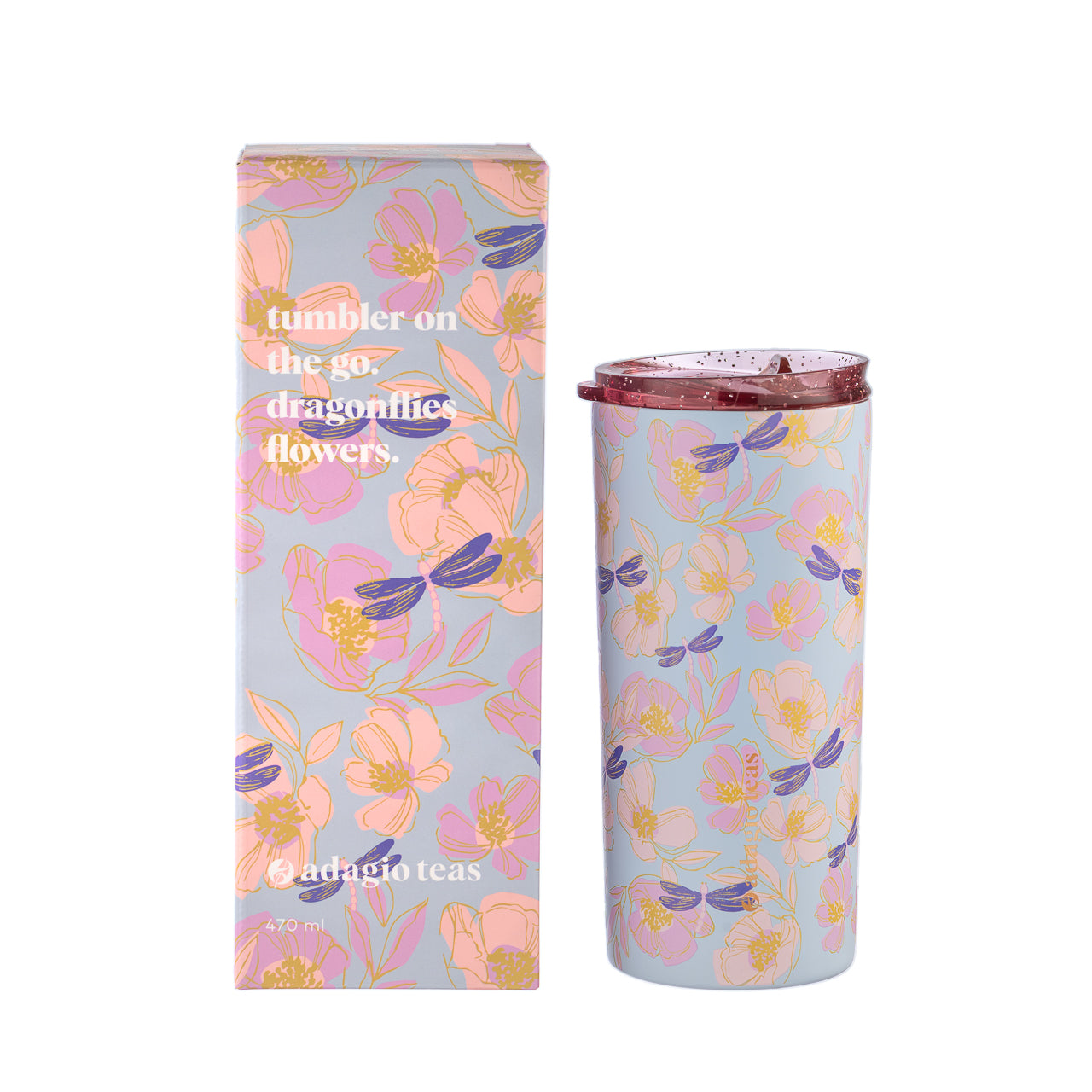 Tumbler Flores Celeste