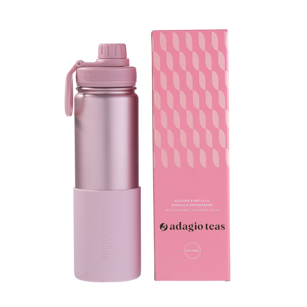 Botella Rose Gold Silicona 650 ml