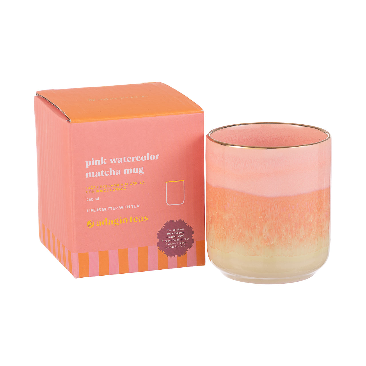 Vaso Cerámica Watercolor Rosado