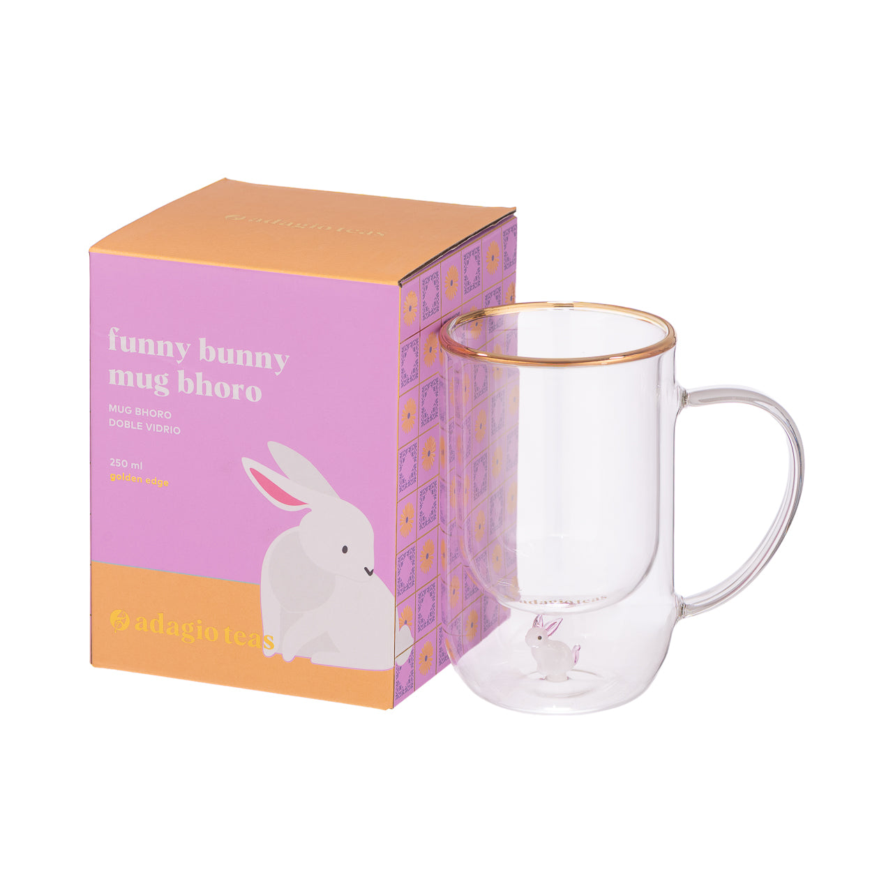 Taza Doble Vidrio Rabbit