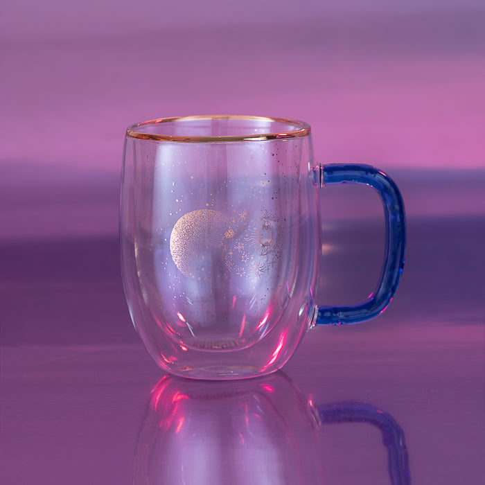 Taza Doble Vidrio Blue Moon