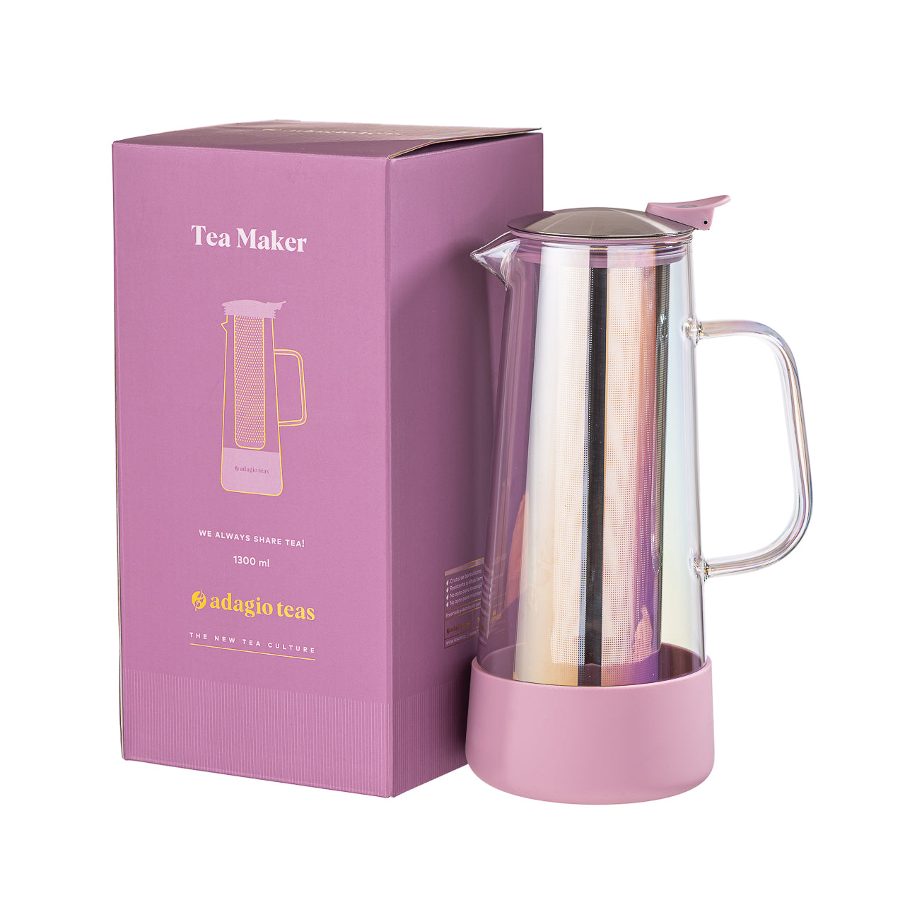 Silicone Tea Maker Pink 1.3 L
