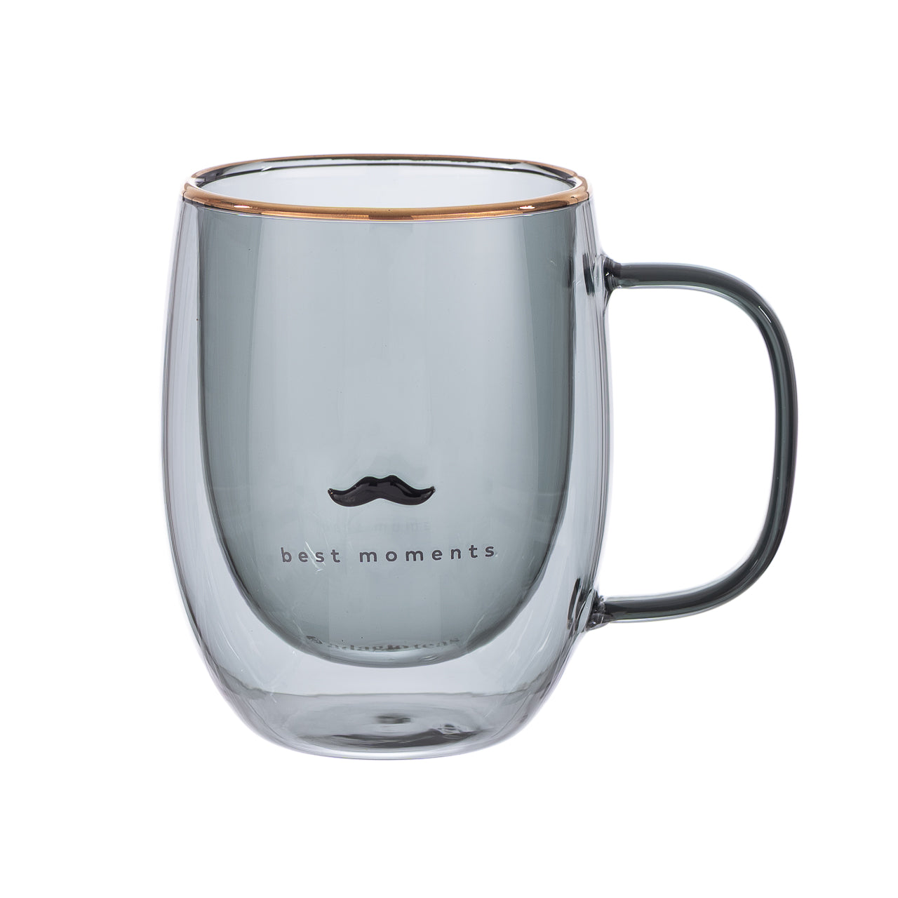 Taza Doble Vidrio Moustache