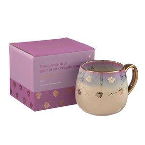 Taza Cerámica Morado Flores
