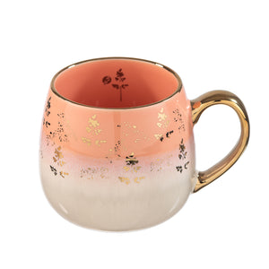 Taza Cerámica Salmón Flores