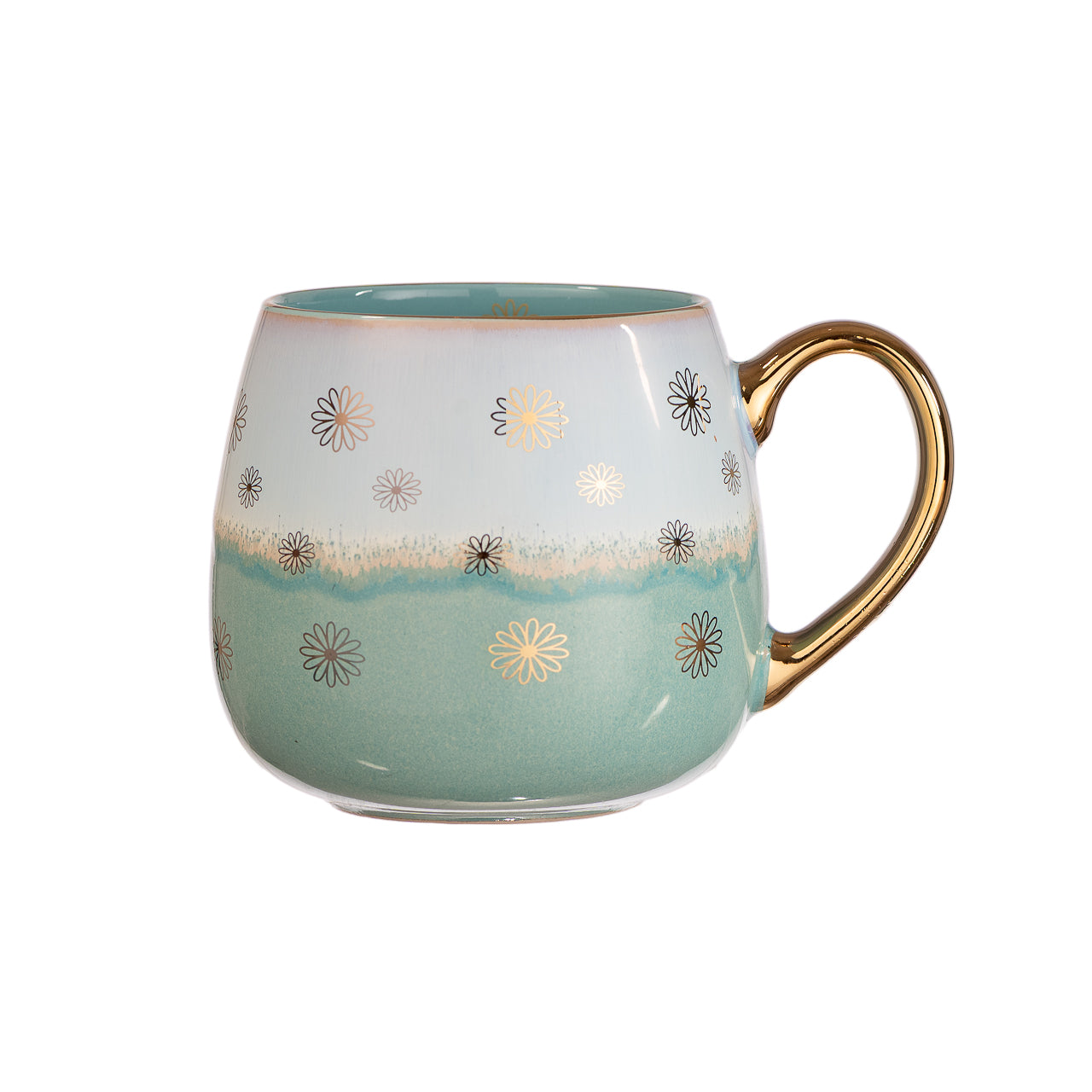 Taza Cerámica Turquesa Daisies