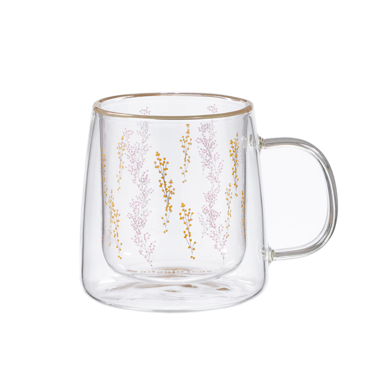 Taza Doble Vidrio Winter Flowers