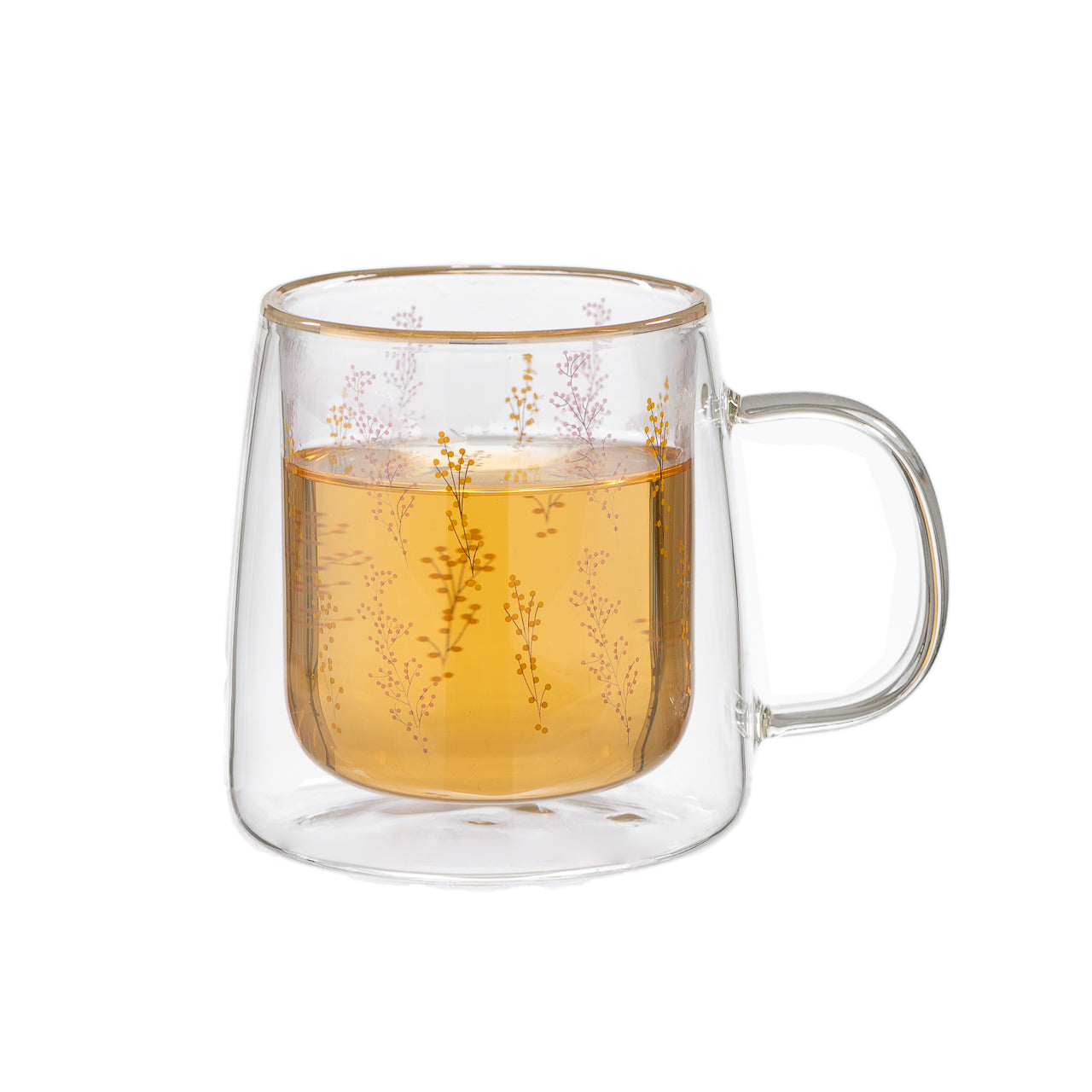 Taza Doble Vidrio Winter Flowers