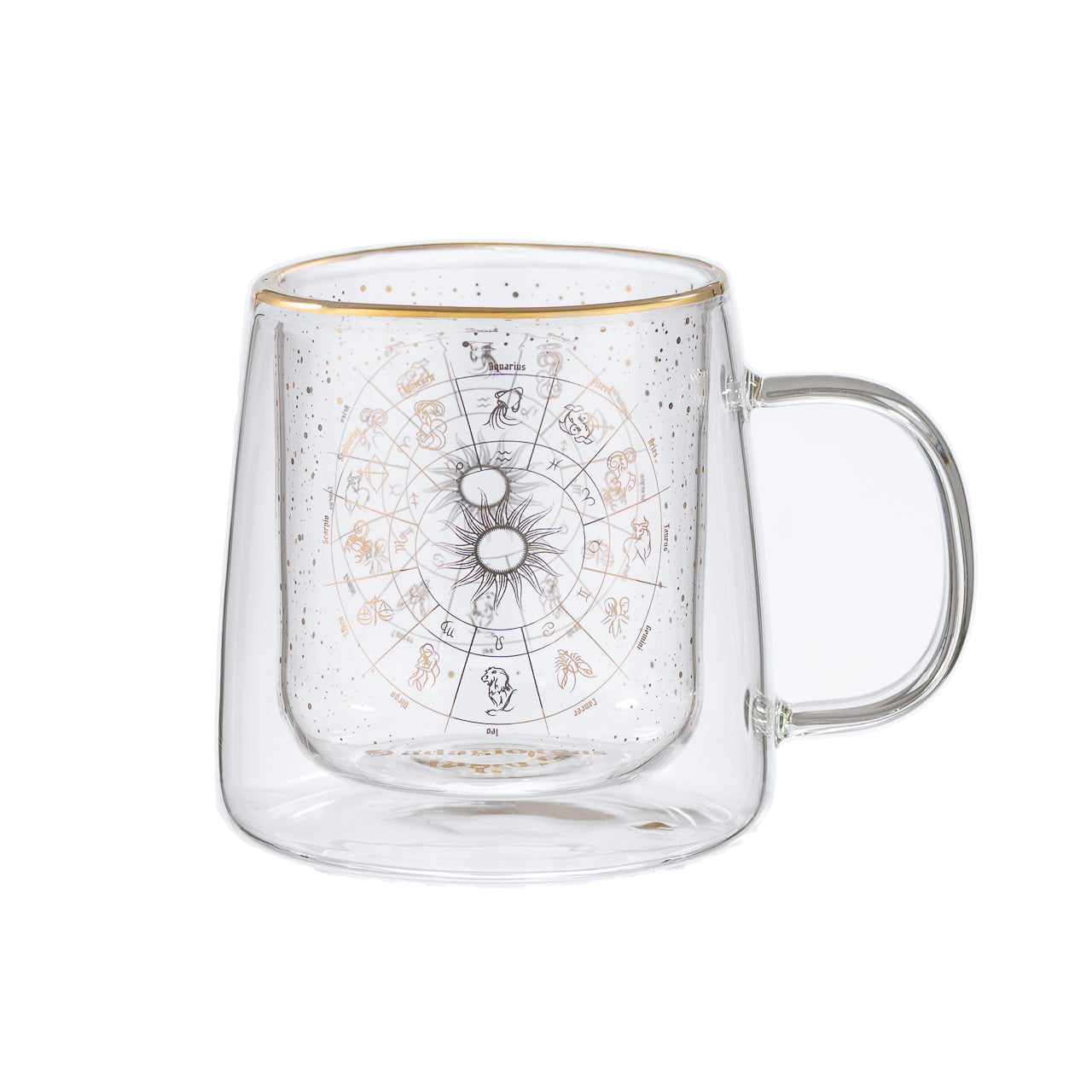 Taza Doble Vidrio Zodiac Signs