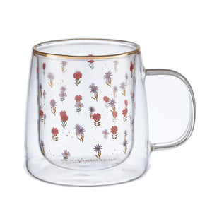 Taza Doble Vidrio Small & Colored Daisies