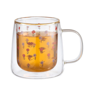 Taza Doble Vidrio Small & Colored Daisies