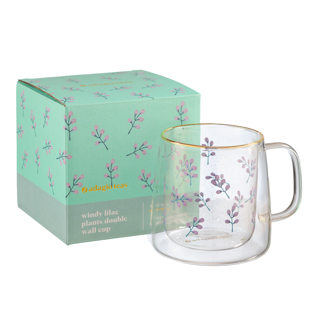 Taza Doble Vidrio Windy Lilac Plants