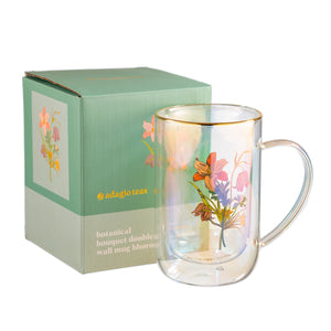 Mug Bhoro Doble Vidrio Botanical Bouquet Iridescent