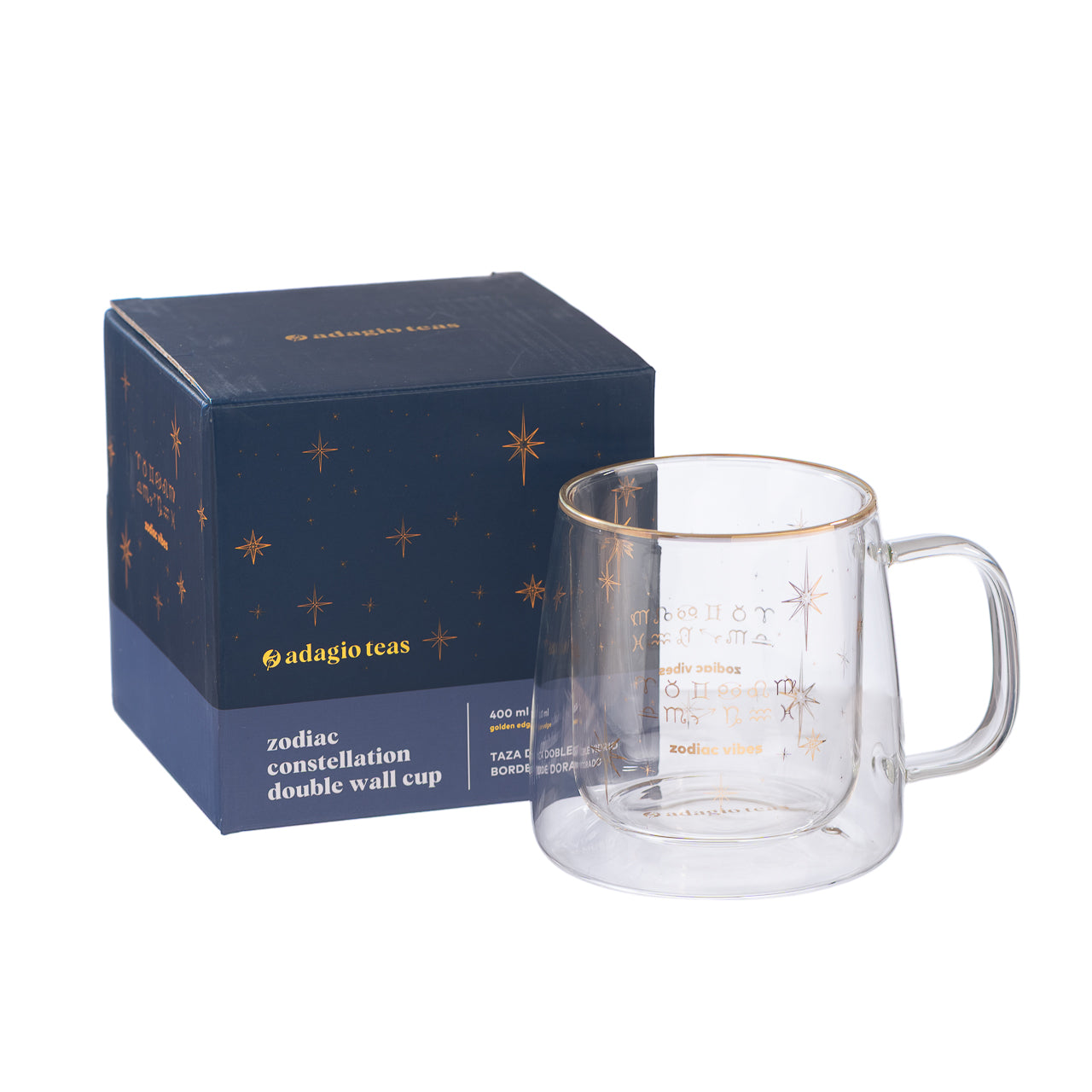 Taza Doble Vidrio Zodiac Constellation