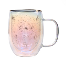 Cargar imagen en el visor de la galería, Taza Doble Vidrio Zodiac Signs Iridescent