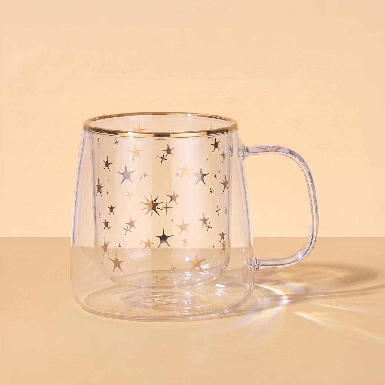 Taza Doble Vidrio Pointy Stars