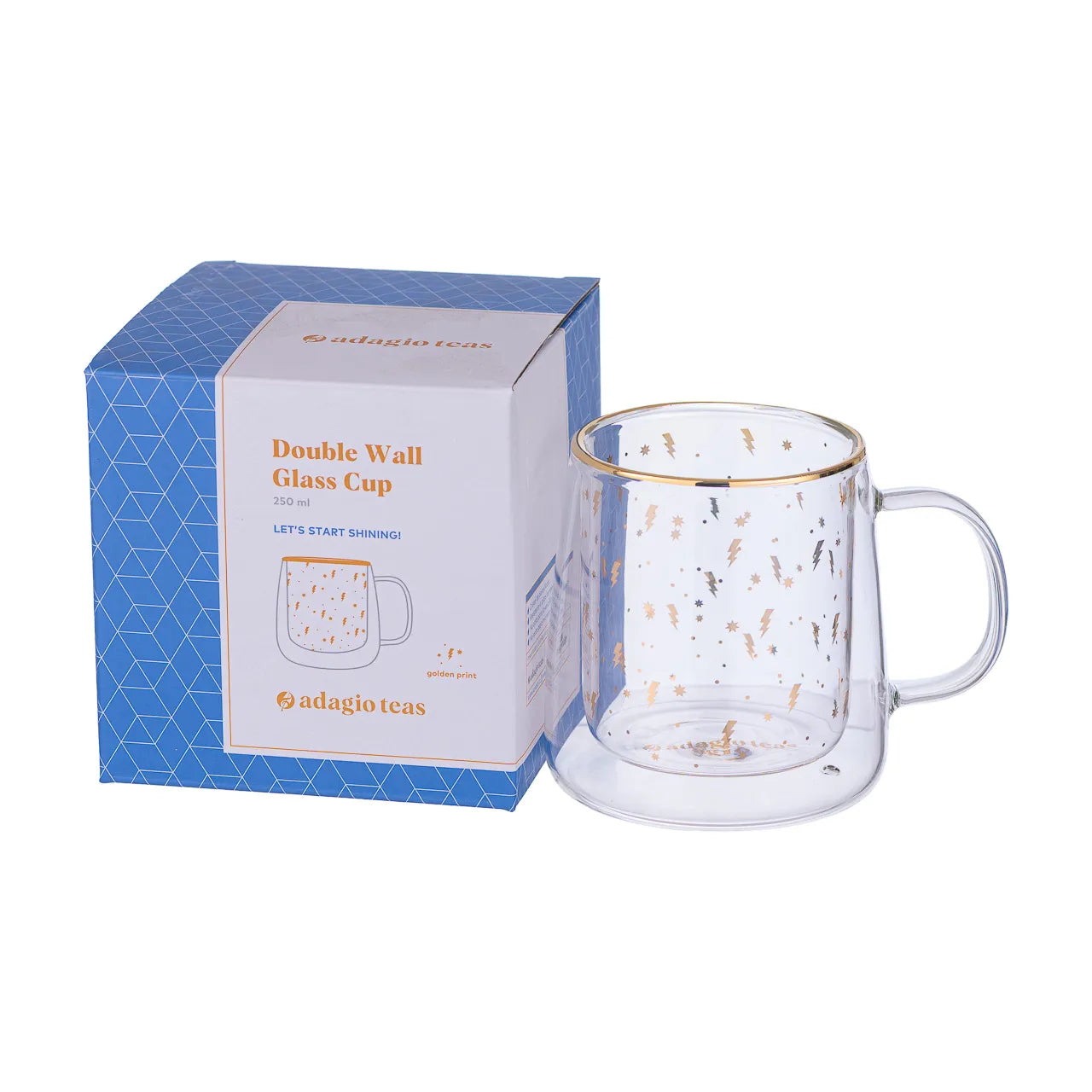 Taza Doble Vidrio Rayos