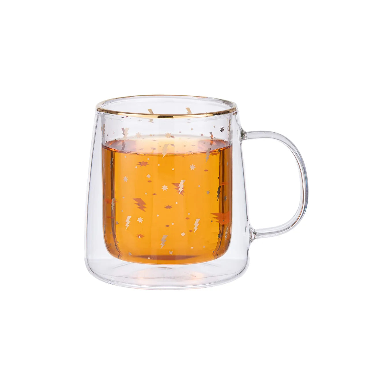 Taza Doble Vidrio Rayos