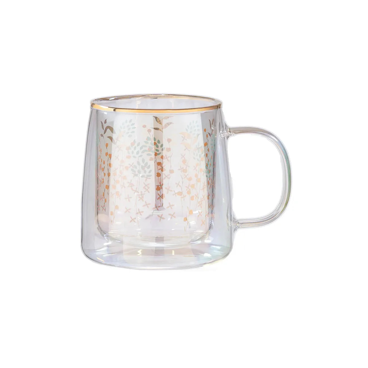 Taza Doble Vidrio Garden Iridescent