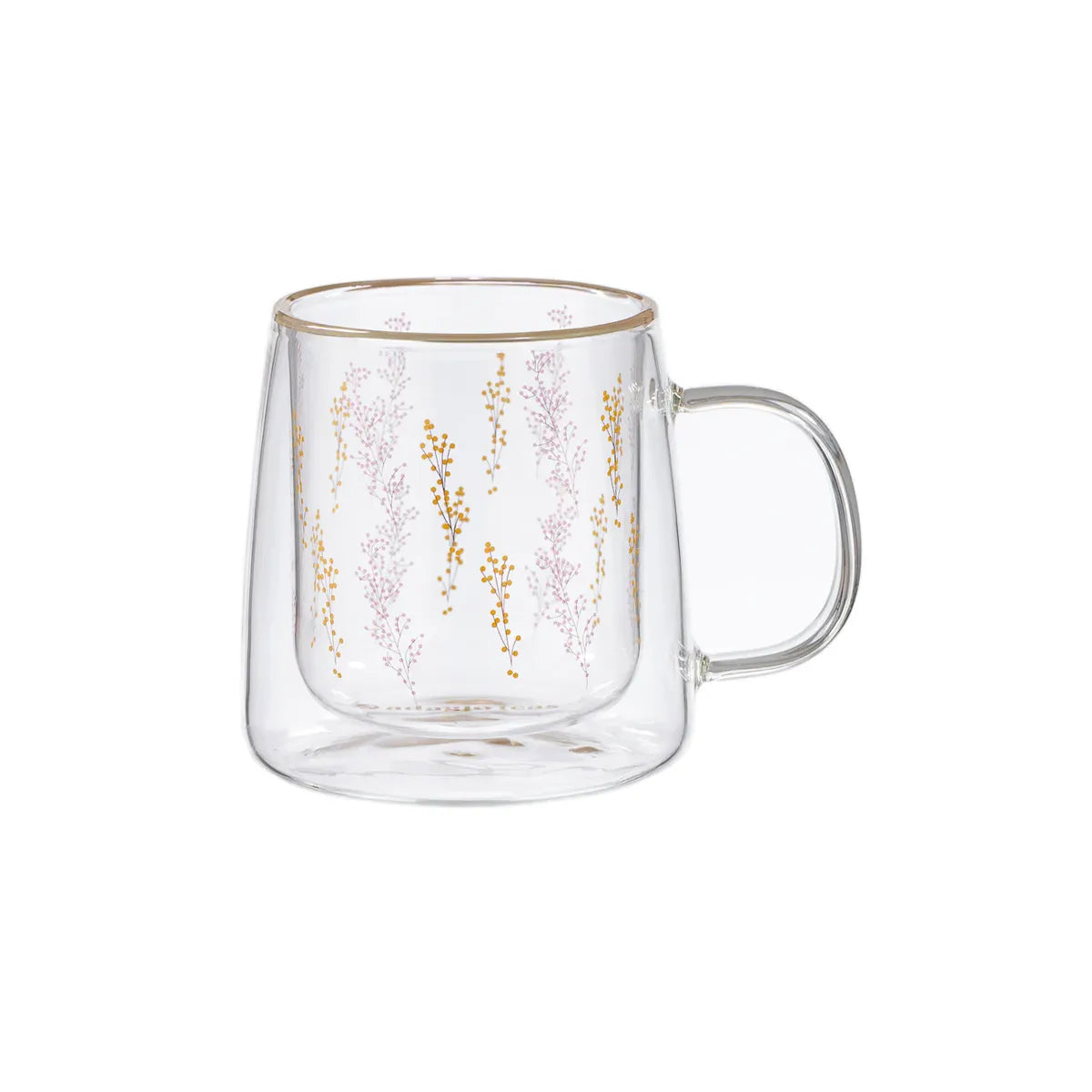 Taza Doble Vidrio Winter Flowers