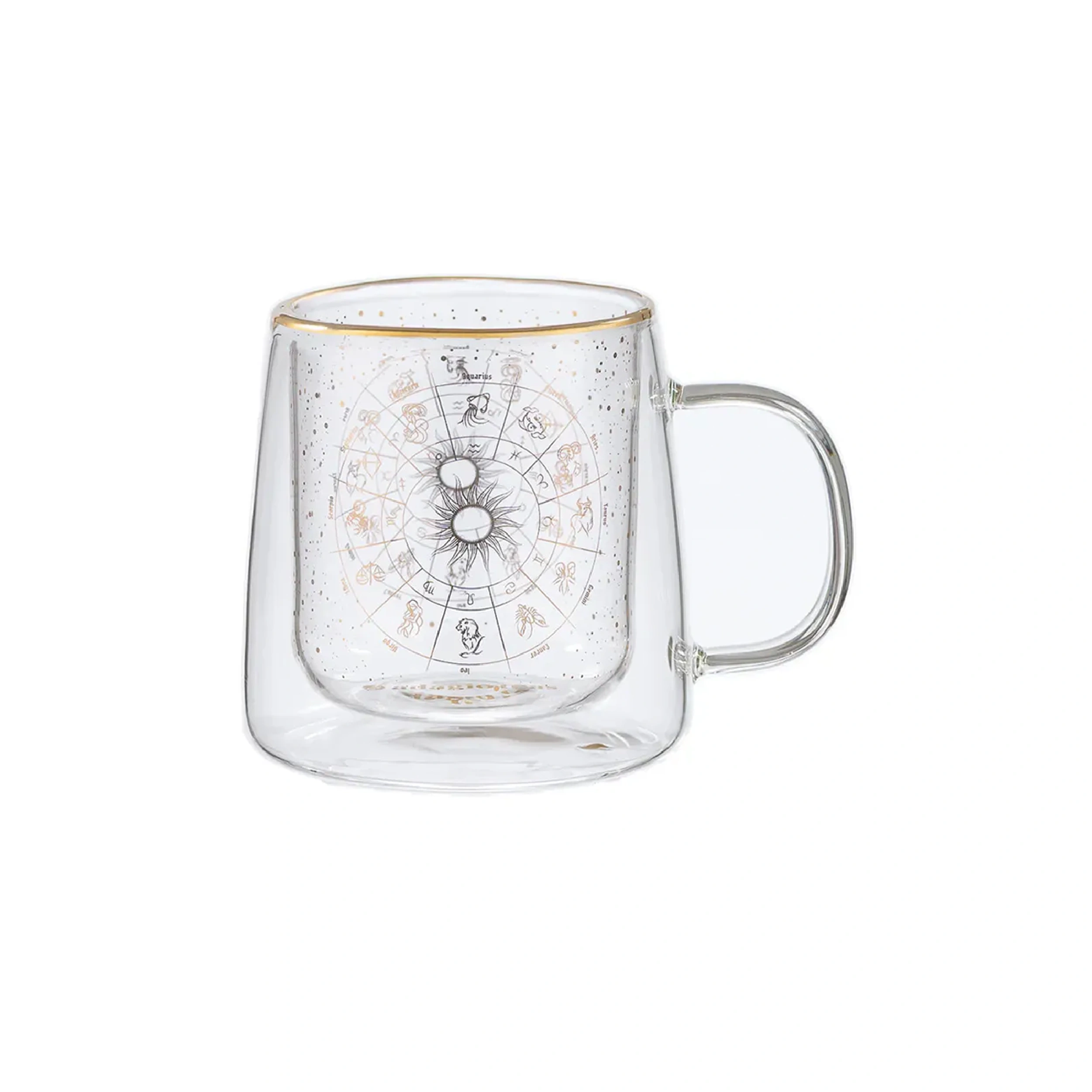 Taza Doble Vidrio Zodiac Signs