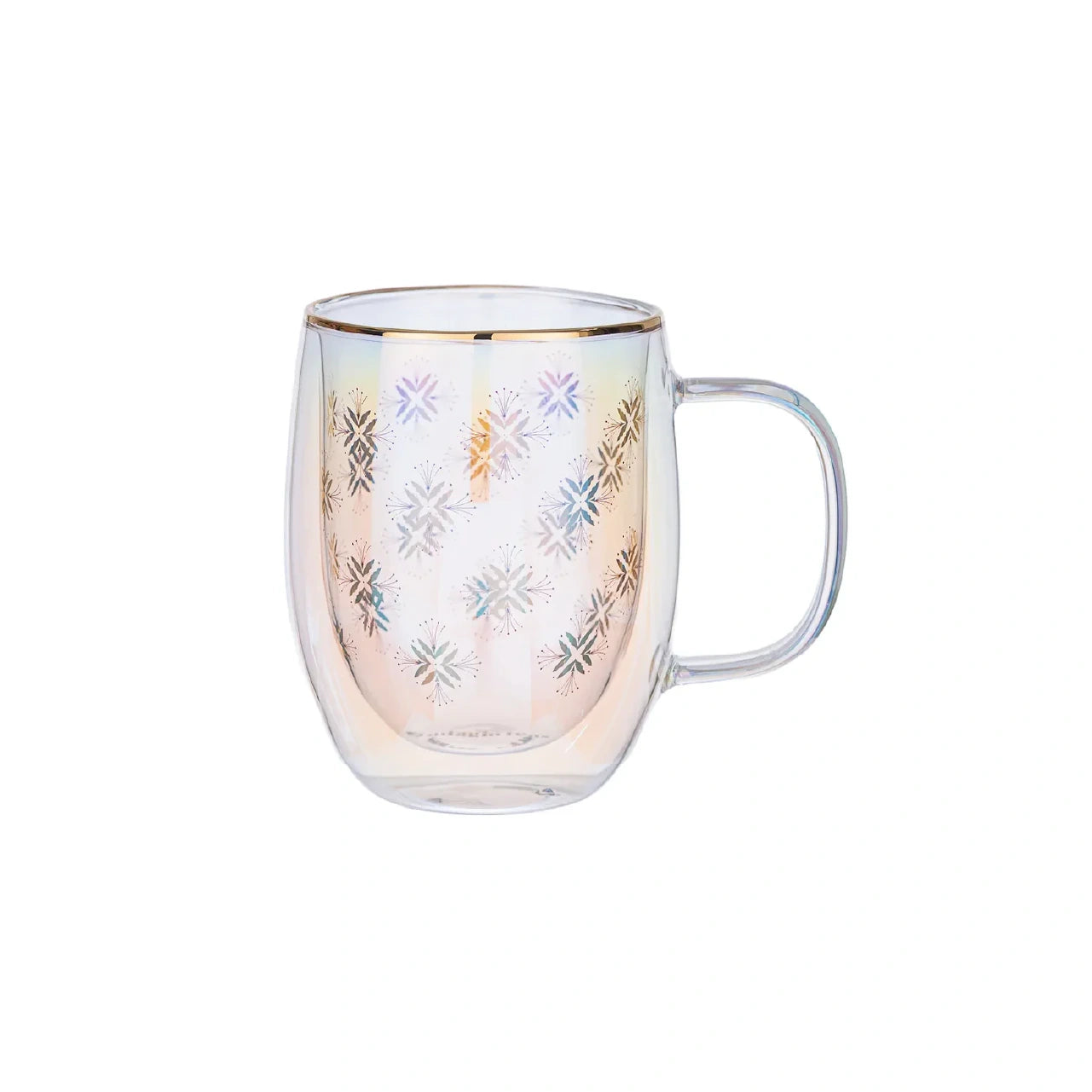 Taza Doble Vidrio Geometric Flowers