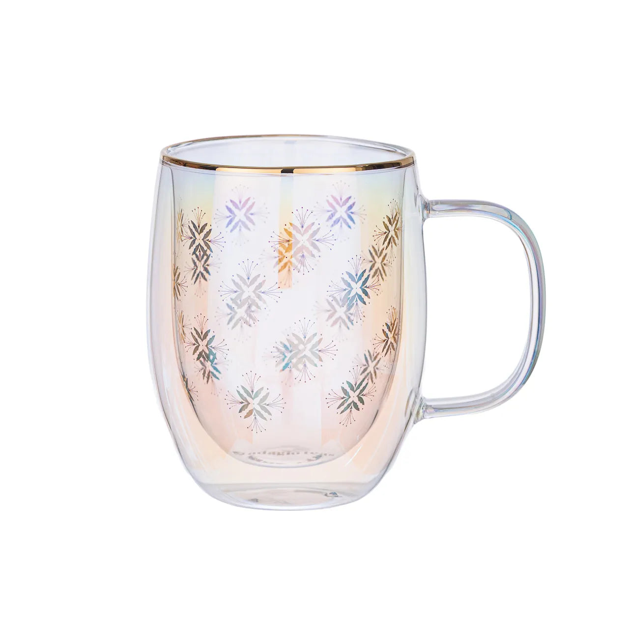 Taza Doble Vidrio Geometric Flowers