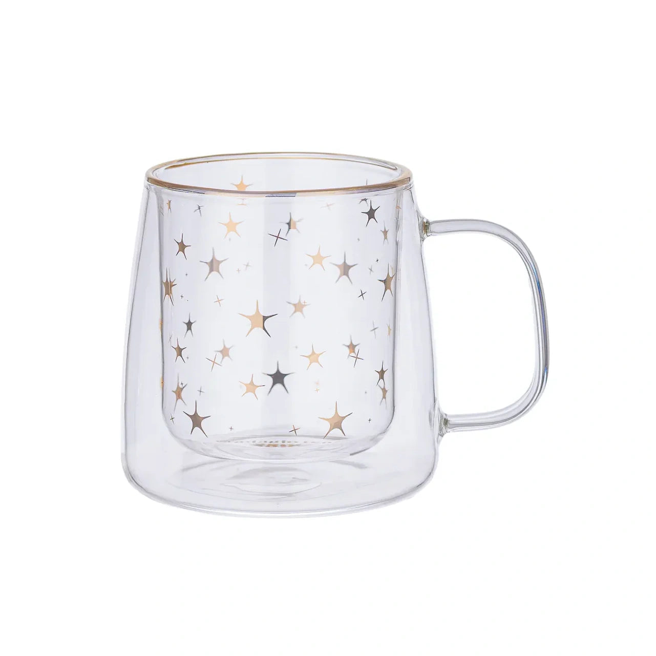 Taza Doble Vidrio Pointy Stars