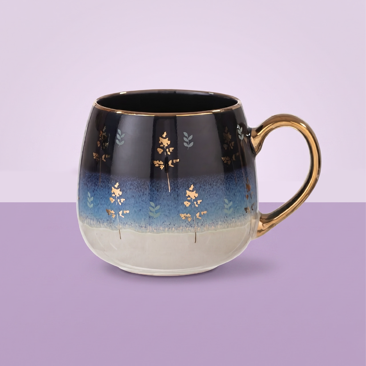 Taza Cerámica Blue Soft Blossom