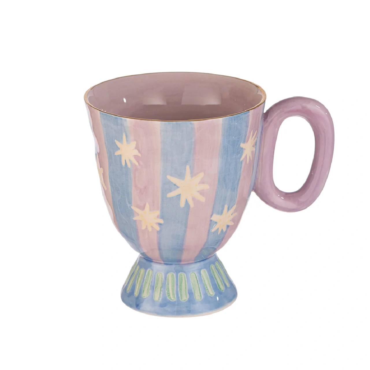 Taza Cerámica con Base Celeste