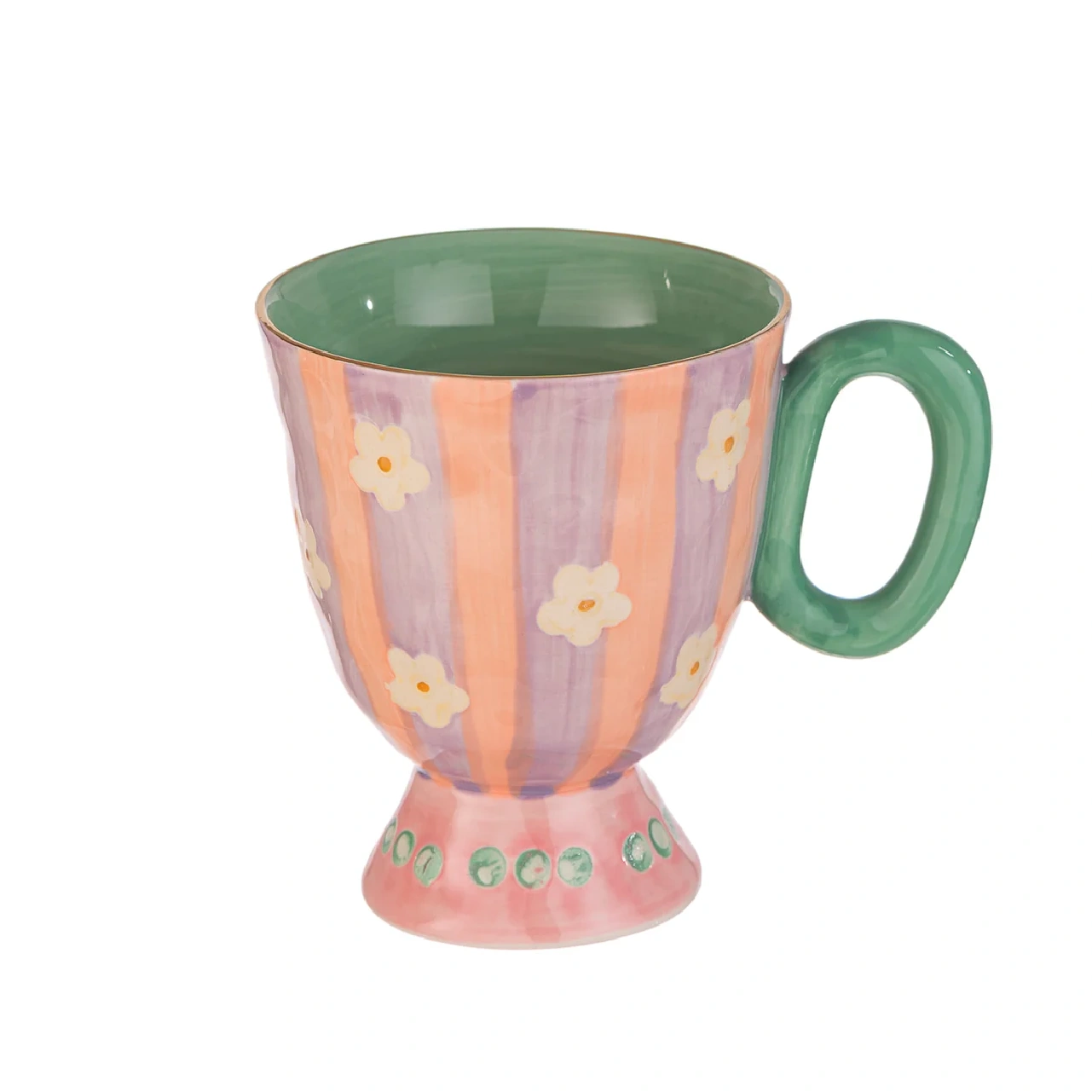 Taza Cerámica con Base Rosada