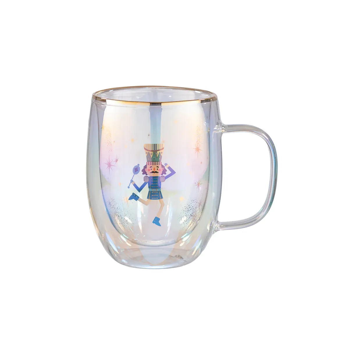 Taza Doble Vidrio Nutcracker