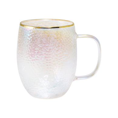 Taza Doble Vidrio  Iridescent Texturizada