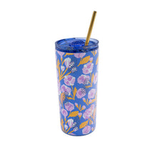 Cargar imagen en el visor de la galería, Tumbler Azul Flores