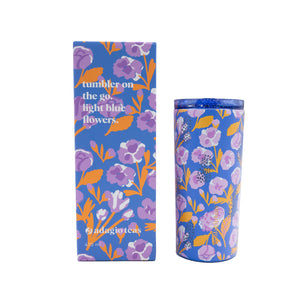 Tumbler Azul Flores