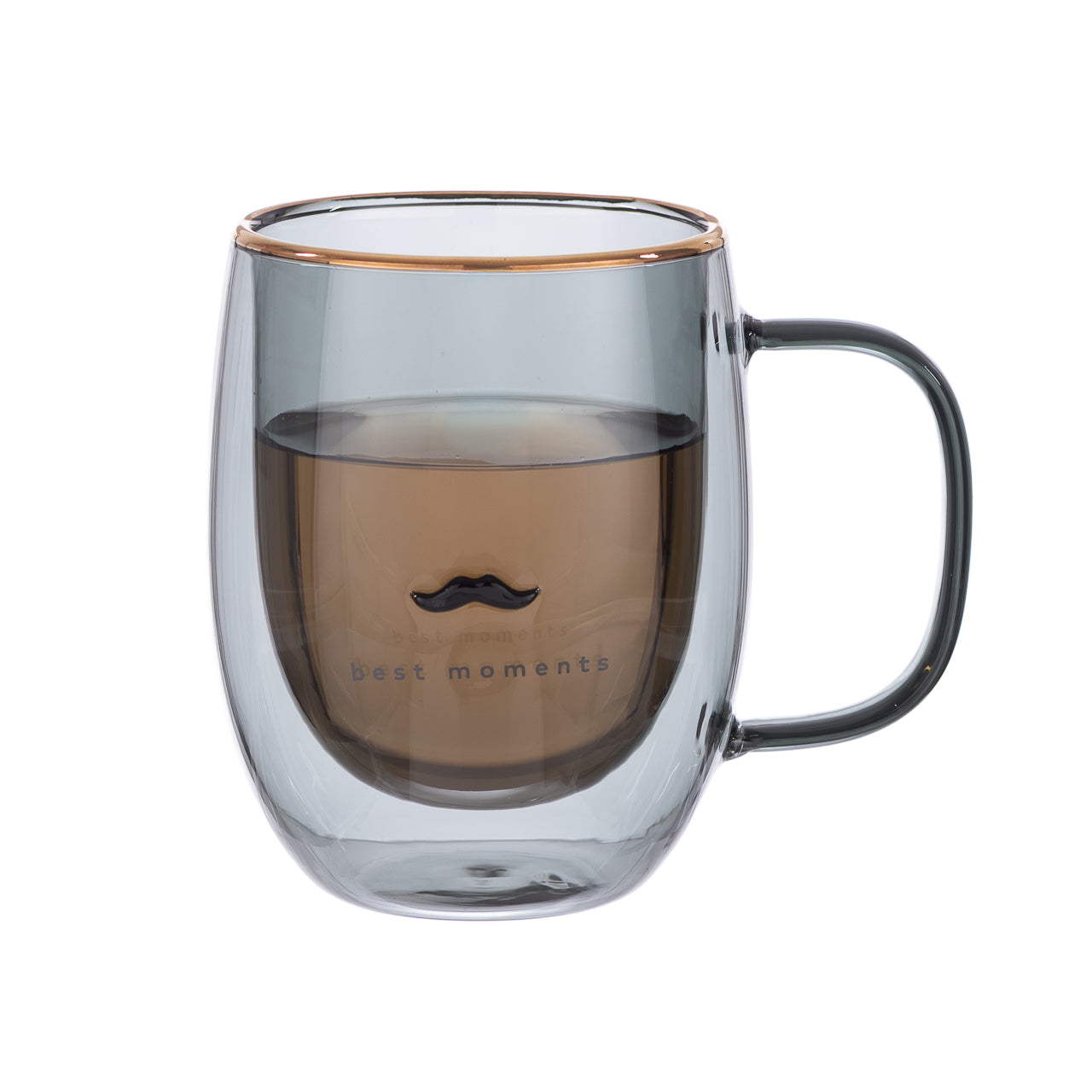 Taza doble vidrio Moustache 300 ml – vista lateral