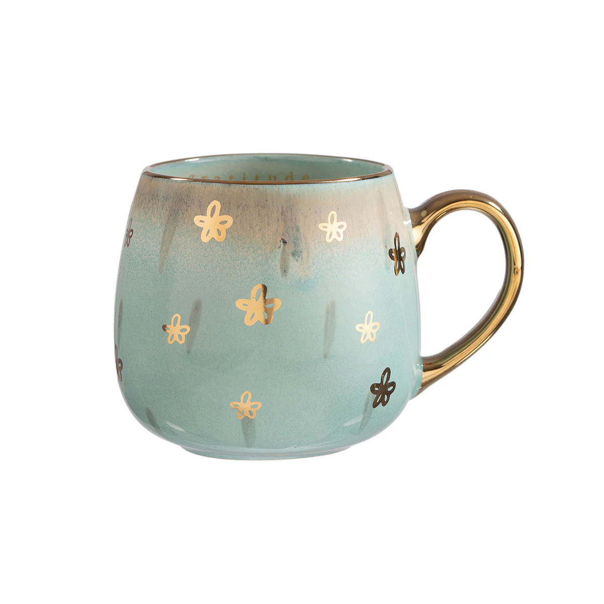 Taza Cerámica Turquoise Flowers