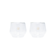 Cargar imagen en el visor de la galería, SET TAZA DOBLE VIDRIO 80 ML GEOMETRICA