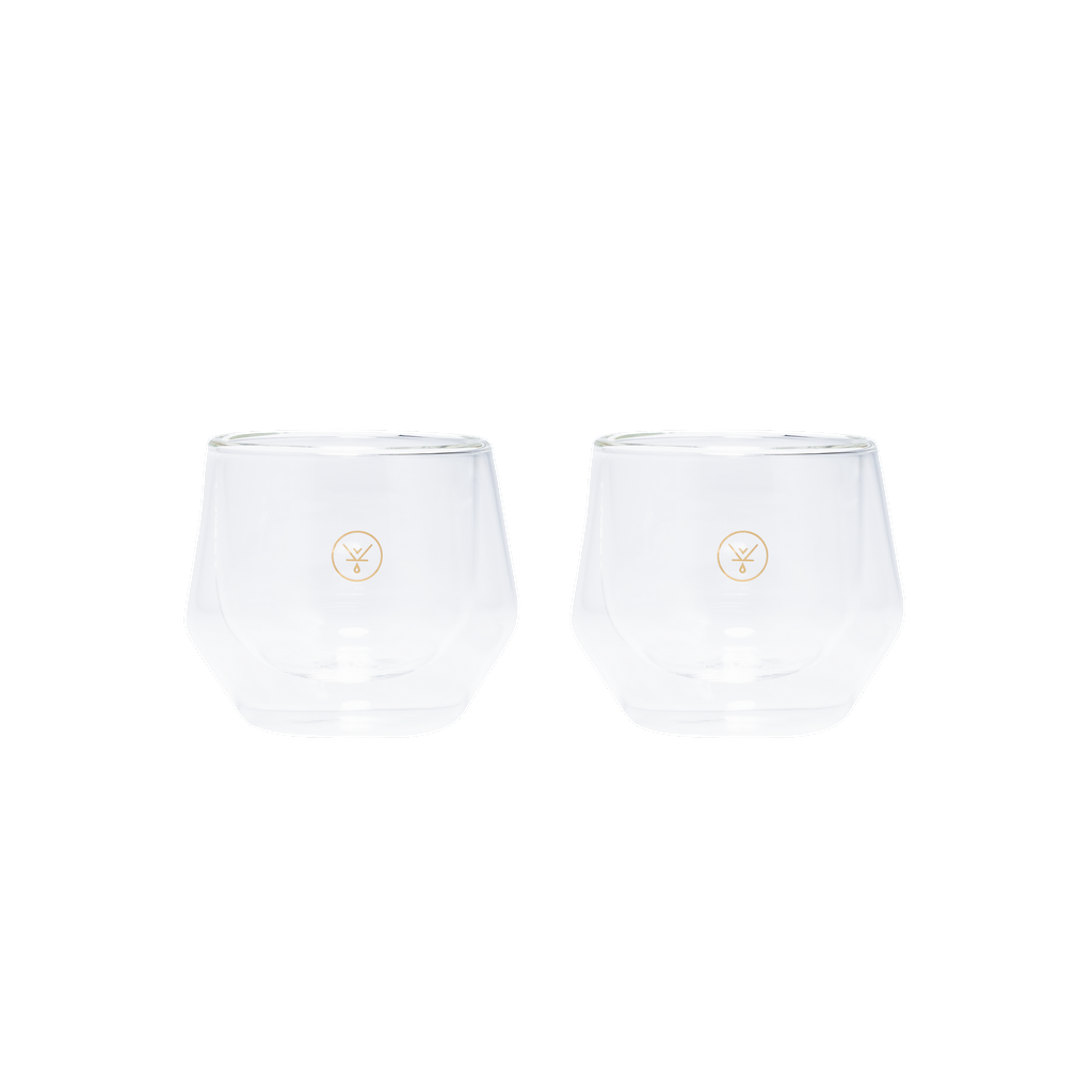 SET TAZA DOBLE VIDRIO 80 ML GEOMETRICA