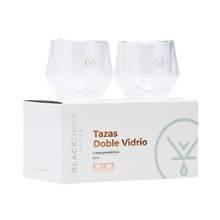 Cargar imagen en el visor de la galería, SET TAZA DOBLE VIDRIO 80 ML GEOMETRICA