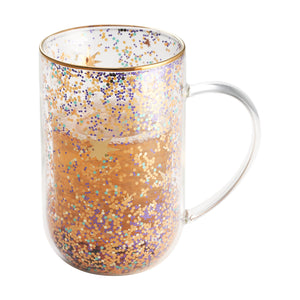 Mug Bhoro Doble Vidrio Glitter Colores