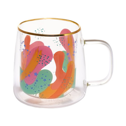 Taza Doble Vidrio Color