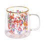 Taza Doble Vidrio Color Dots