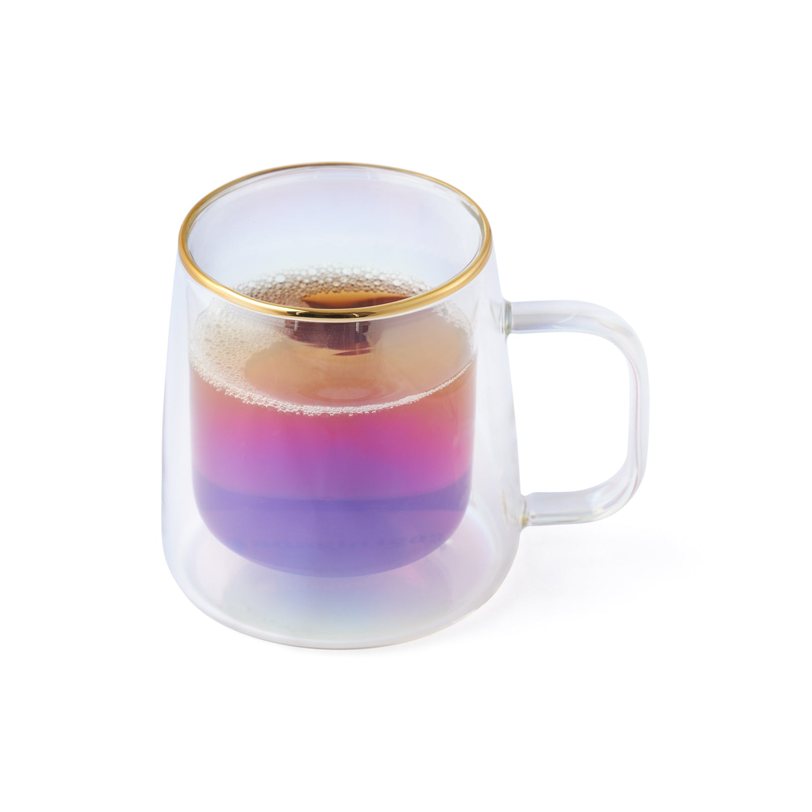 Taza Doble Vidrio Iridescent